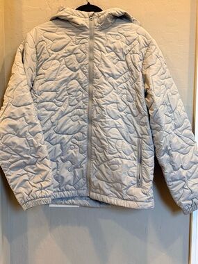 Old Navy Light Gray Quilted Hooded Jacket